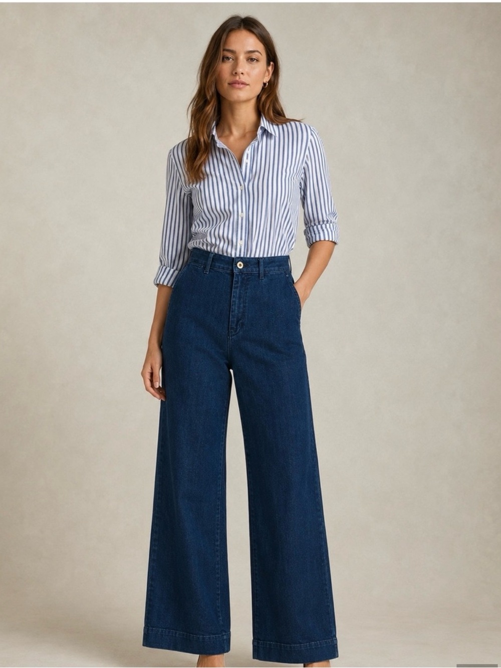 Pilcro The Skipper High Rise Wide Leg Jeans